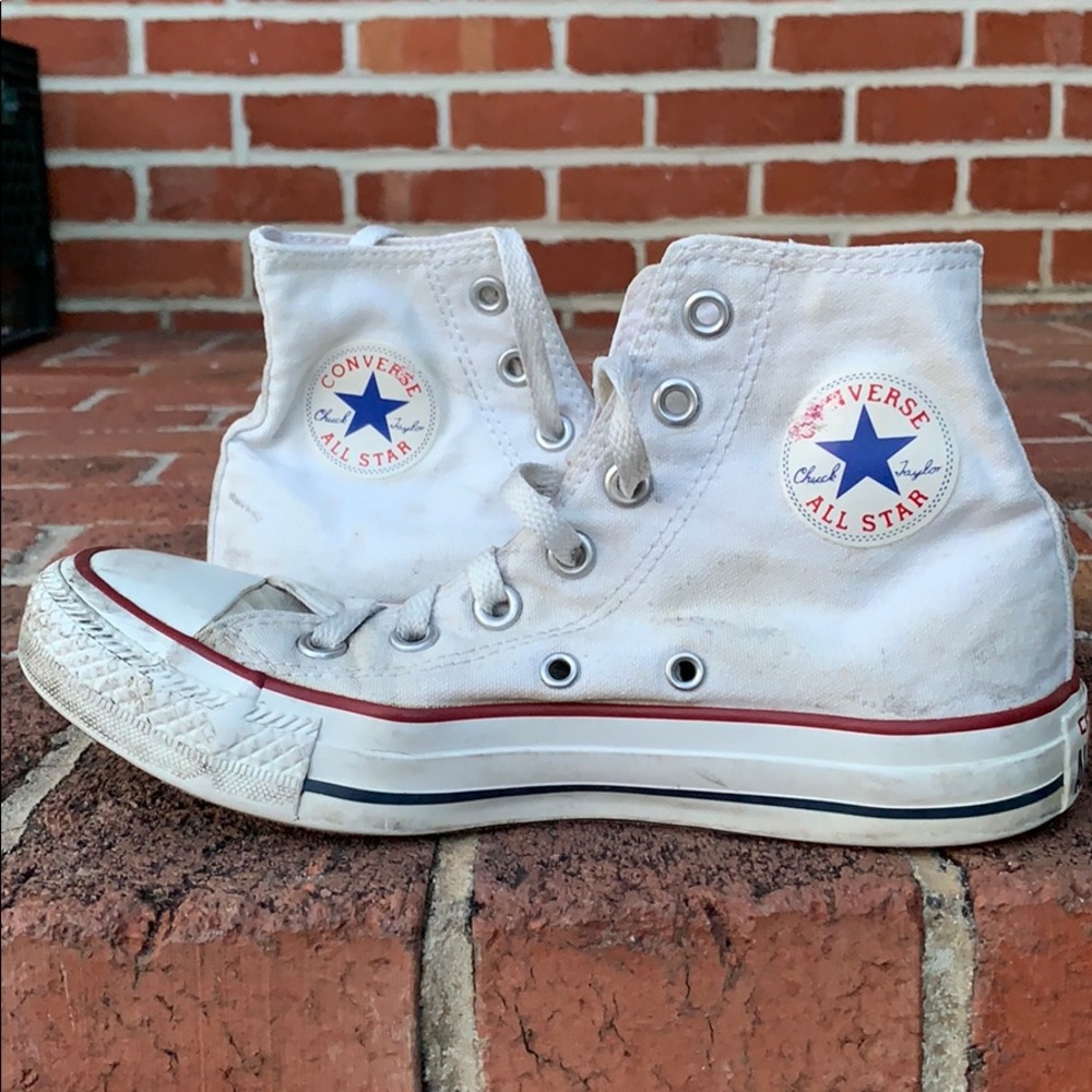 Loved white high-top converse